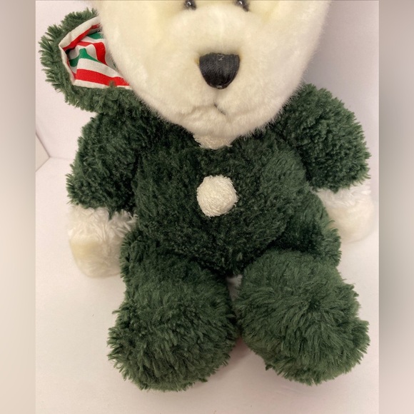 Heritage Collection By Ganz Christmas Teddy Bear Green Suit With Hood Rare HTF - Picture 4 of 15